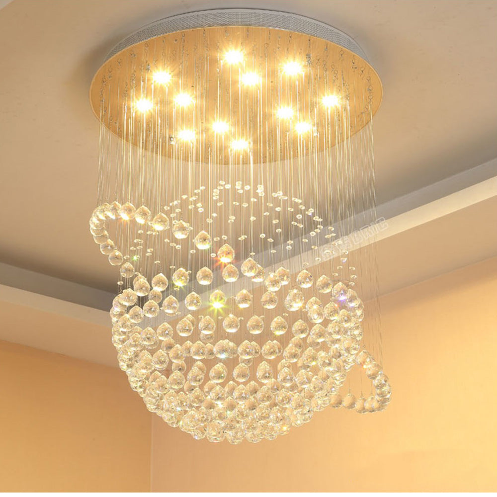 Lustre Sphère Cristal Argenté Salon salon