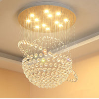 Lustre Sphère Cristal Argenté Salon salon
