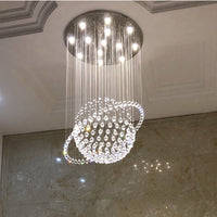 Lustre Sphère Cristal Argenté Salon