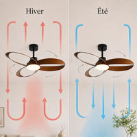 Plafonnier Ventilateur Silencieux Vintage LED vu de face