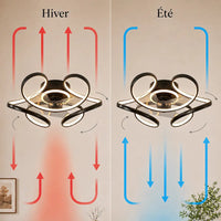 Plafonnier Ventilateur Silencieux Design Artistique LED - détail du design artistique