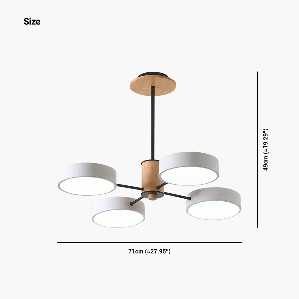 Lustre Plafonnier Multi-Bras LED Style Nordique - Métal et Bois Lumio™