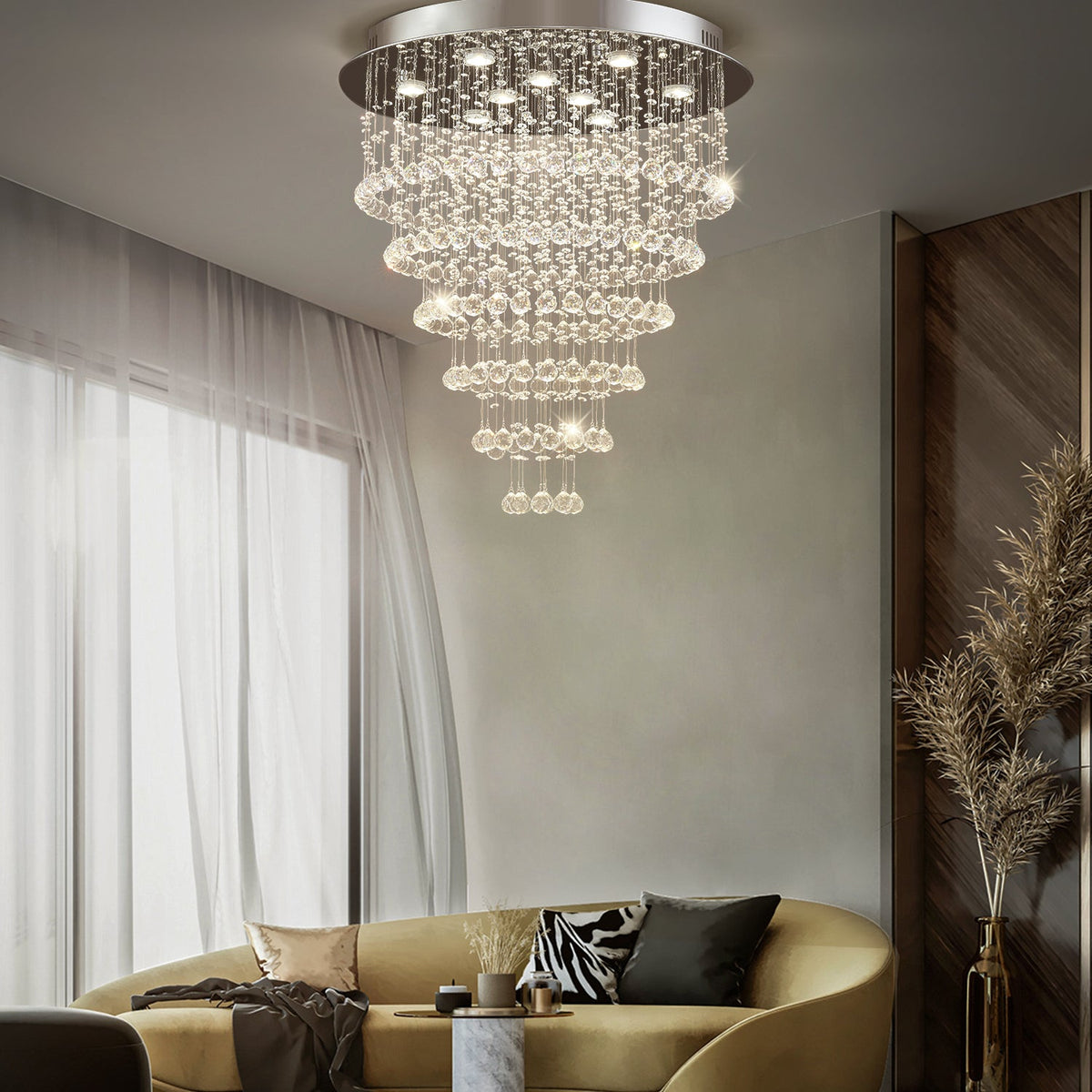 Lustre Rond Cristal Salon vue d'ensemble