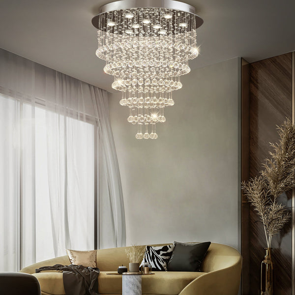 Lustre Rond Cristal Salon vue d'ensemble