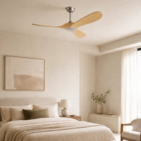 Plafonnier Ventilateur Silencieux Bois Clair Vintage vu de face
