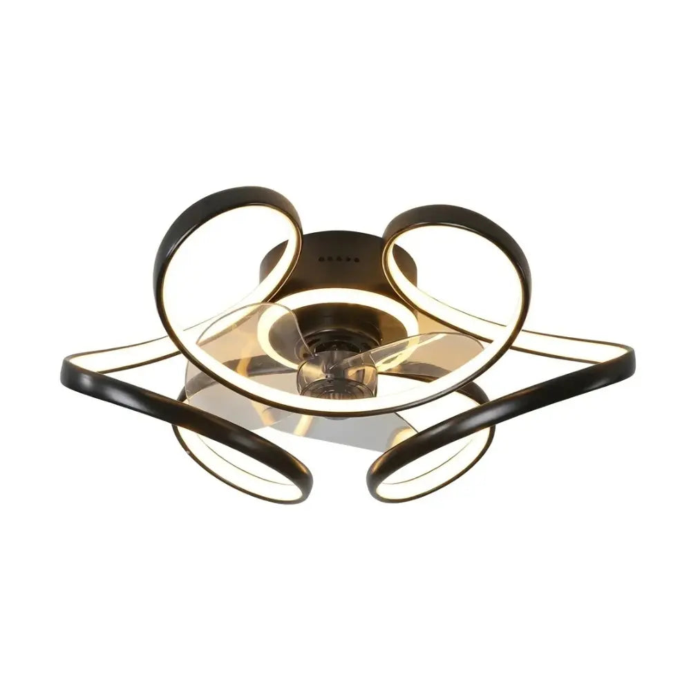 Plafonnier Ventilateur Silencieux Design Artistique LED installé dans un salon