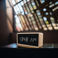 LUMARA - Réveil en Bambou avec Affichage LED Intelligent