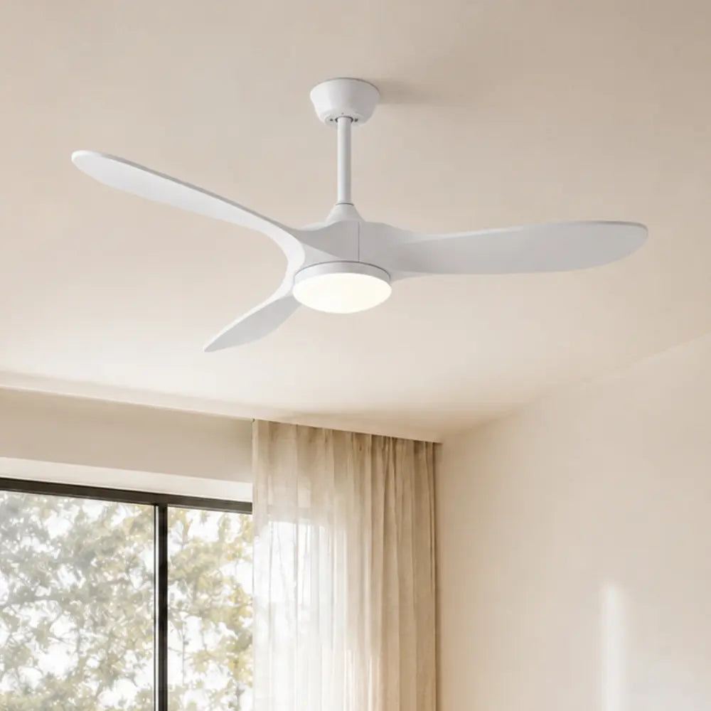 Plafonnier Ventilateur Silencieux Bois Blanc LED