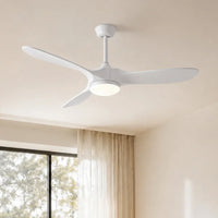Plafonnier Ventilateur Silencieux Bois Blanc LED