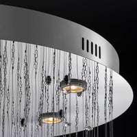 Lustre Spirale Cristal Argenté Sphère
