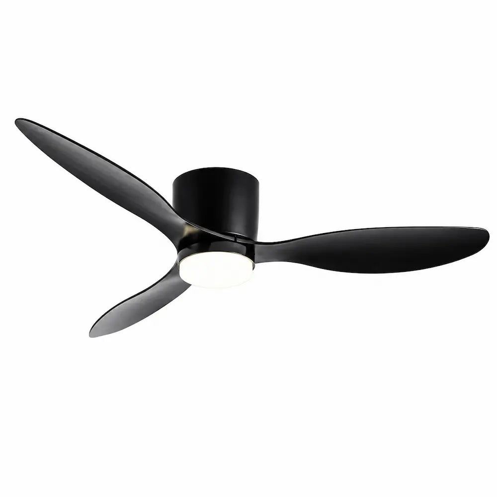 Plafonnier Ventilateur Silencieux Noir Moderne LED installé dans un salon