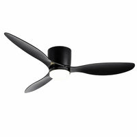 Plafonnier Ventilateur Silencieux Noir Moderne LED installé dans un salon