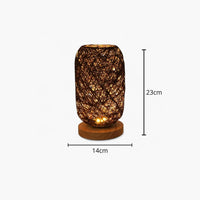 Lampe de Chevet Rotin et Bois