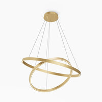 Suspension à deux anneaux LED diffusant une lumière blanc chaud, vue 11