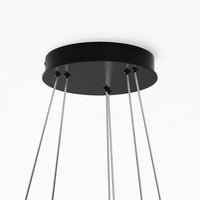 Suspension à deux anneaux réglable au-dessus d'une table à manger ronde