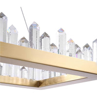 Lustre Rectangulaire Cristal Doré design