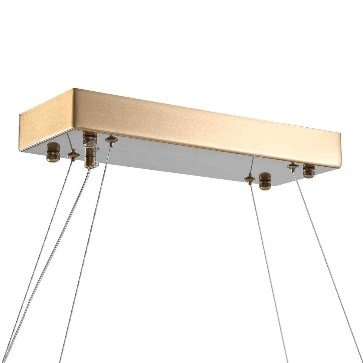 Lustre Rectangulaire Cristal Doré gros plan