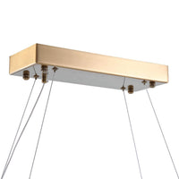 Lustre Rectangulaire Cristal Doré gros plan