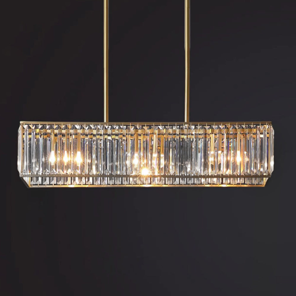 Lustre Rectangulaire Cristal Noir noir