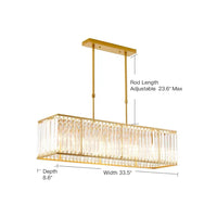 Lustre Rectangulaire Cristal Noir gros plan