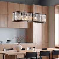 Lustre Rectangulaire Cristal Noir