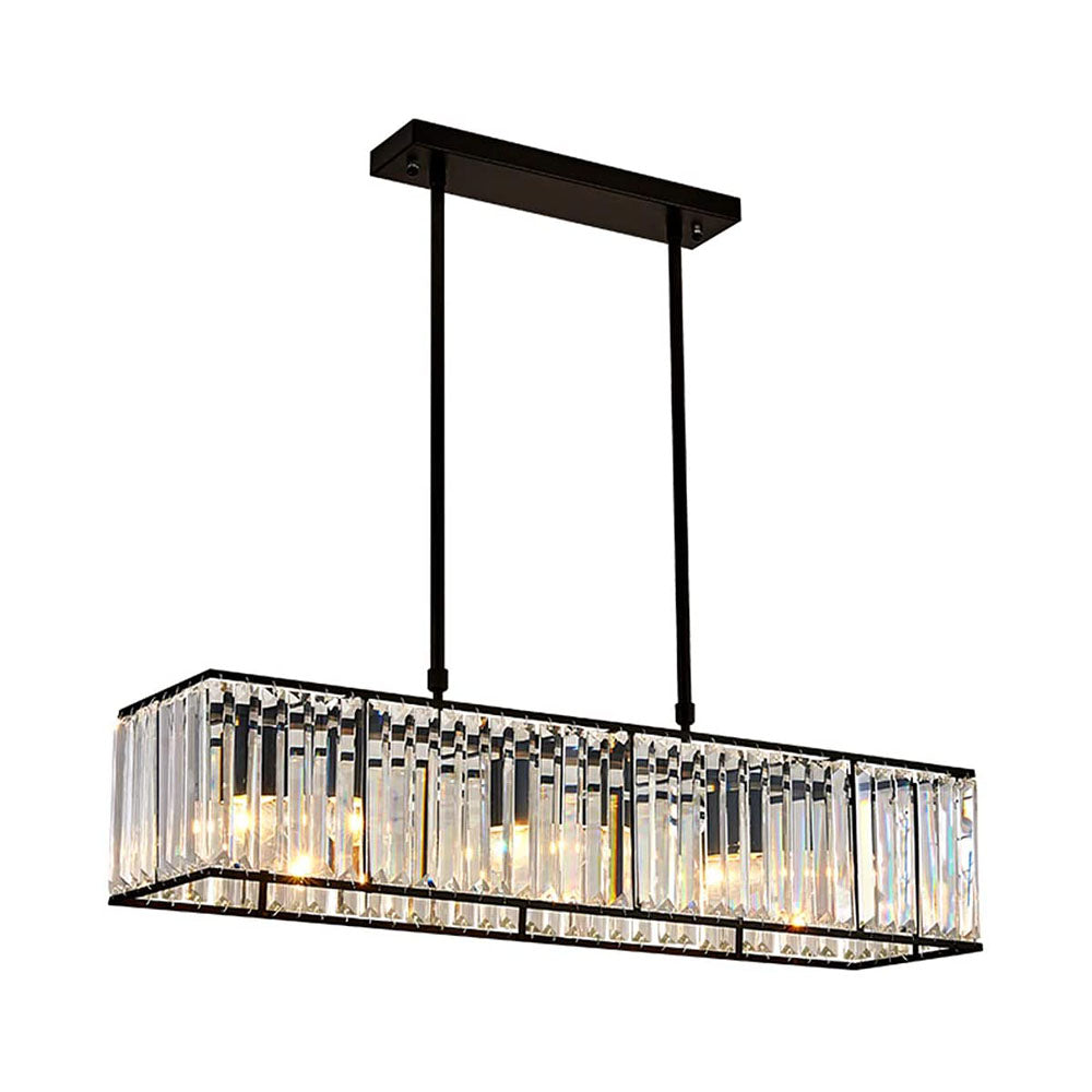 Lustre Rectangulaire Cristal Noir suspendu