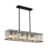 Lustre Rectangulaire Cristal Noir suspendu