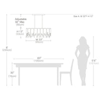 Lustre Rectangulaire Cristal Givré Doré pour Salle à Manger