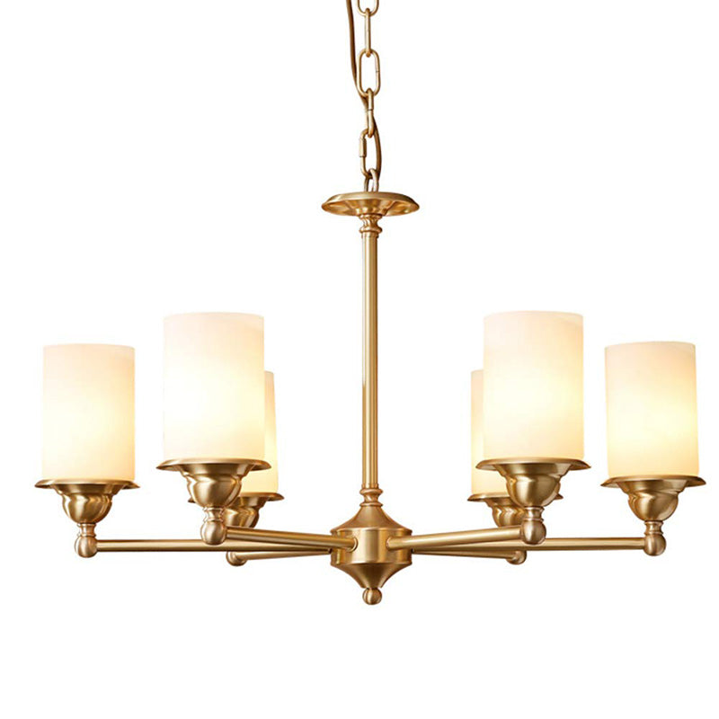 Lustre Cristal Doré allumé ambiance
