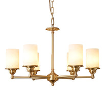 Lustre Cristal Doré allumé ambiance