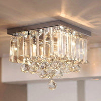 Lustre Carré Cristal Argenté Couloir vue d'ensemble