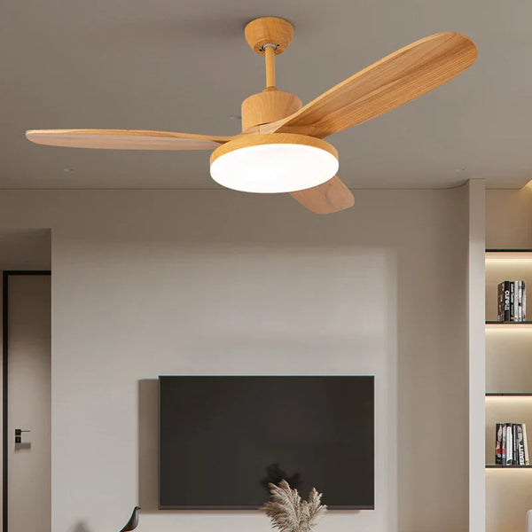 Ventilateur de Plafond LED | Design Bois & Télécommande