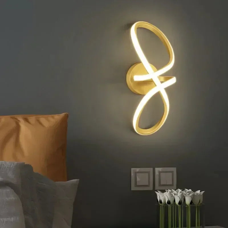 INFINIA – Applique LED Design Infini Doré pour Chambre ou Salon Moderne