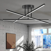 LUXLINE – Plafonnier LED Doré à Barres Croisées Minimaliste