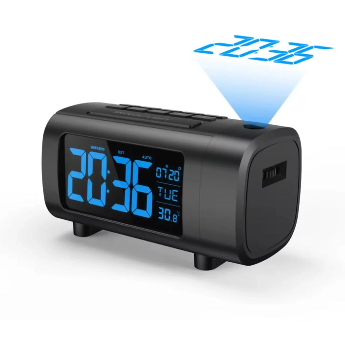 SKYTIME | Réveil Projecteur LED 180° avec Radio FM & USB