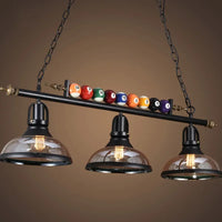 Lustre Billard Rétro 3 Lumières en Métal