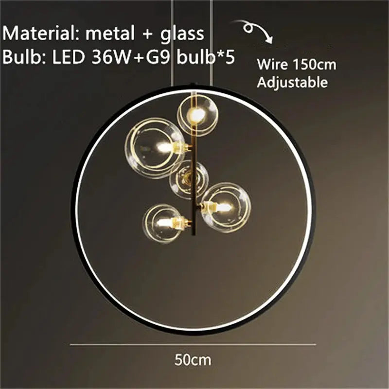 VARENA – Suspension Moderne avec Sphères en Verre pour Salon ou Salle à Manger Lumio™