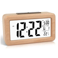 WOODSENSE - Réveil Numérique en Bois Massif avec Thermomètre et Calendrier Lumio™