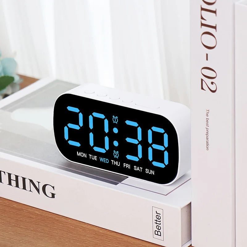 MONIA - Réveil LED Multifonction avec Double Alarme et Mode Nuit