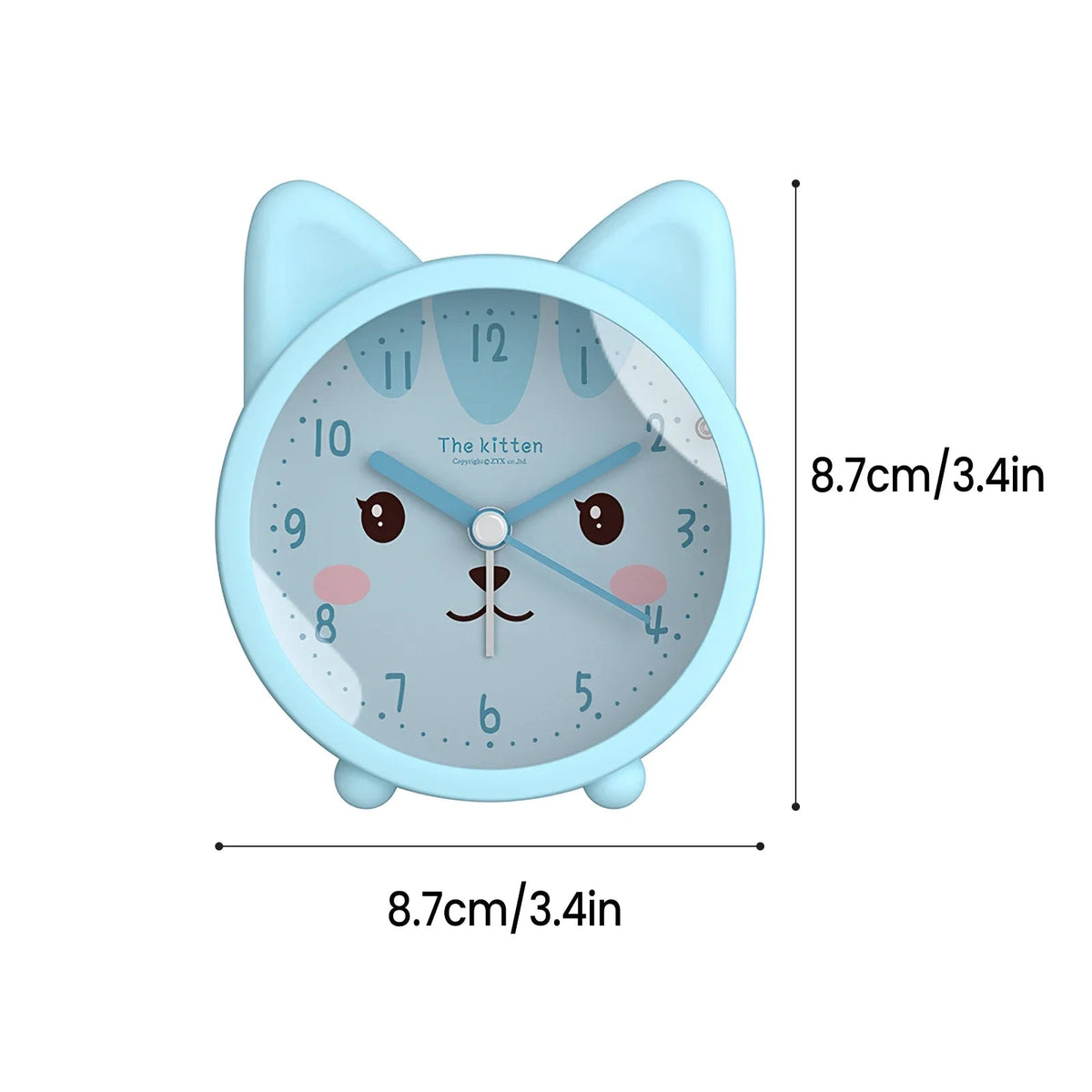 MININOU - Réveil Analogique Silencieux en Silicone – Design Chaton Lumio™