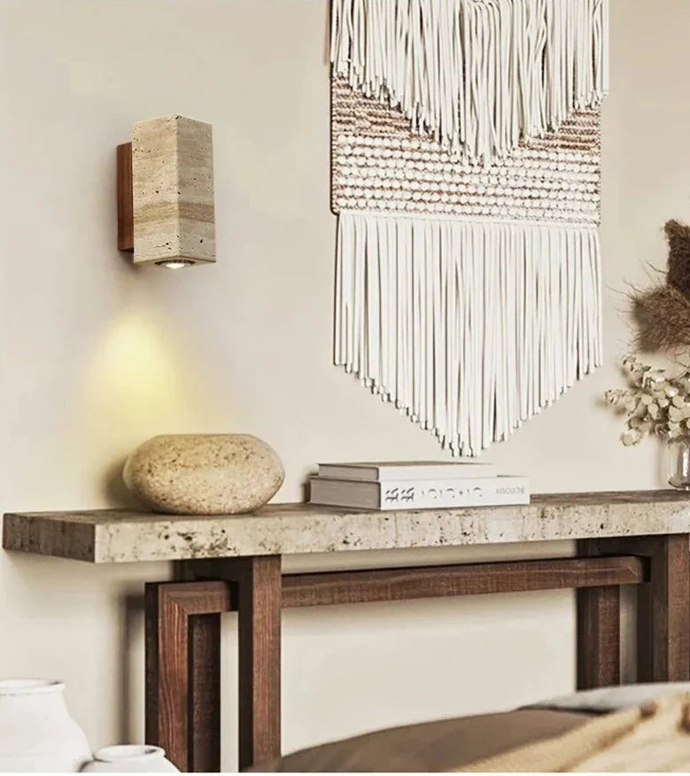 Travertine decor sconce LuxelyLight