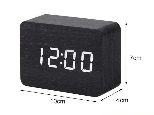 ECOWAKE - Réveil Numérique en Bois avec Thermomètre et Commande Vocale Lumio™