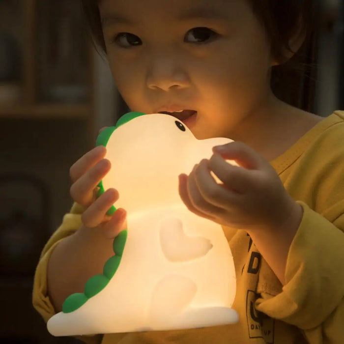 Lampe de Chevet Enfant Dino Tendre | Design Mignon et Lumière Apaisante