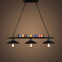 Lustre Billard Industriel en Verre et Métal Noir
