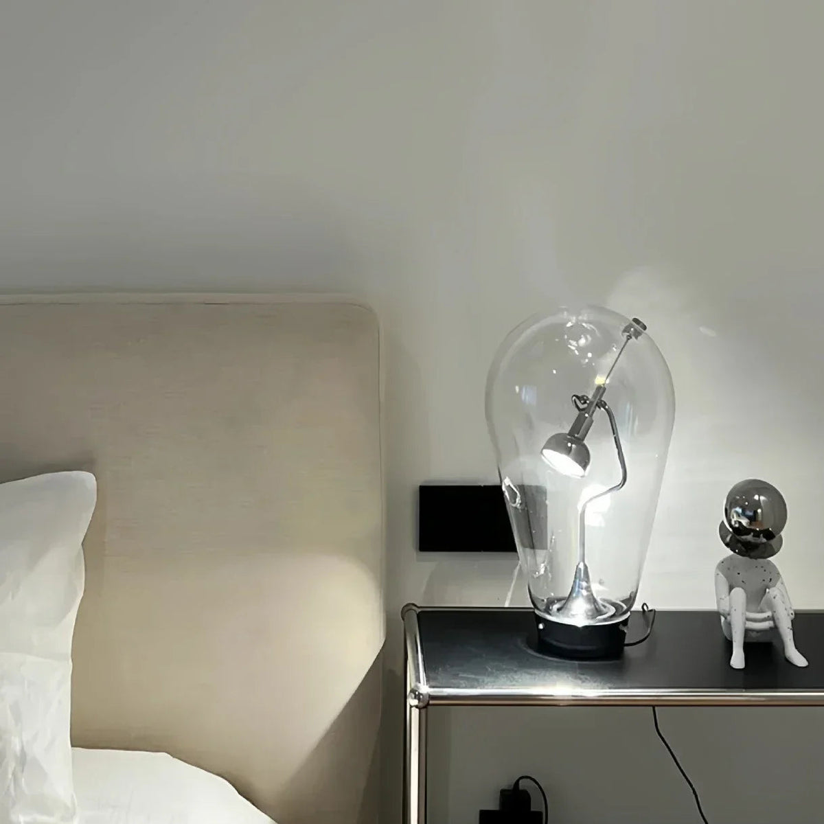 Lampe De Chevet En Verre Vintage maison-lampe-de-chevet