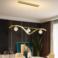 ONIA – Suspension LED Ondulée avec Sphères en Cristal Lumio™