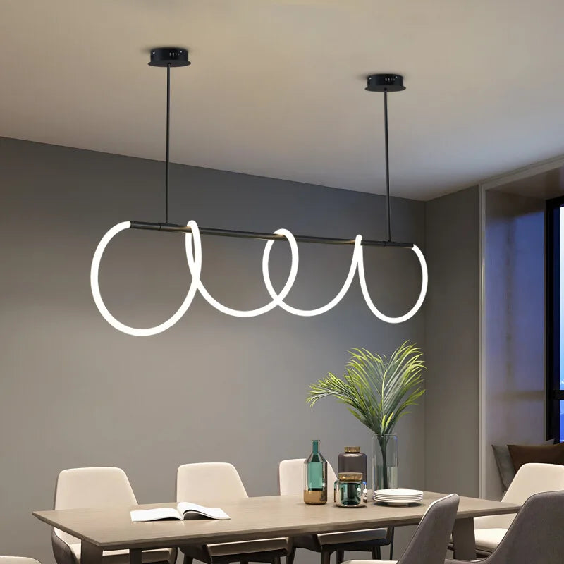 LINOVA – Suspension LED Ondulée Dorée Design Lumio™