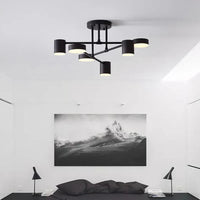 LUMISTEEL 6 – Plafonnier LED Industriel Noir à 6 Spots Orientables Lumio™