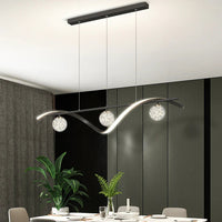 ONIA – Suspension LED Ondulée avec Sphères en Cristal Lumio™