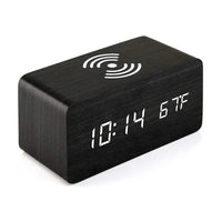 SOLENNE - Réveil Numérique en Bois avec Chargeur Sans Fil Lumio™